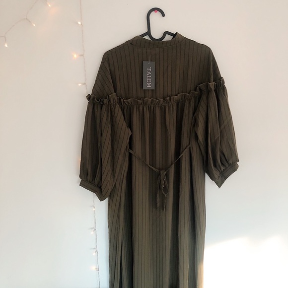 Olive button down dress (nwt) - Picture 7 of 12